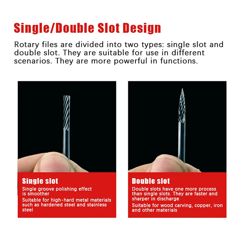 Tungsten Carbide Rotary File Hard Alloy Rotary Bur Drill Bit 3mm Shank Engraving Cutter Grinding Head For Metal And Plastic