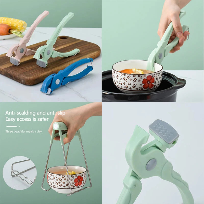 1 Pc Silicone Anti-Scald Clip Kitchen Pot Holder Anti-Hot Lifter for Plate Bowl Dish - Handy Kitchen Accessory Gadget