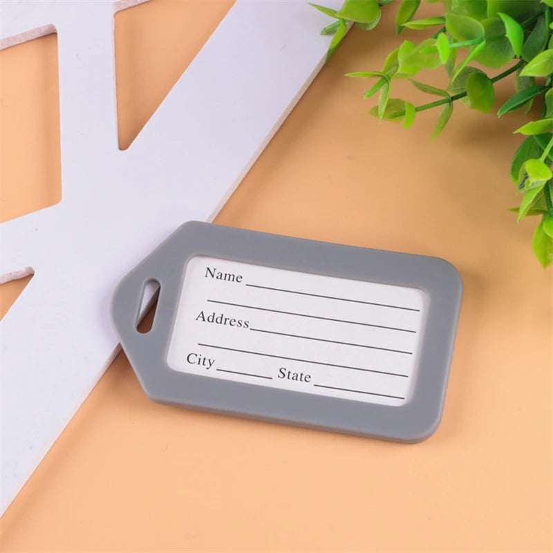 20pcs Luggage Tags Suitcase Label Bag Travel Accessories Luggage Bag Tag Name Address ID Label Plastic Suitcase Baggage Tags