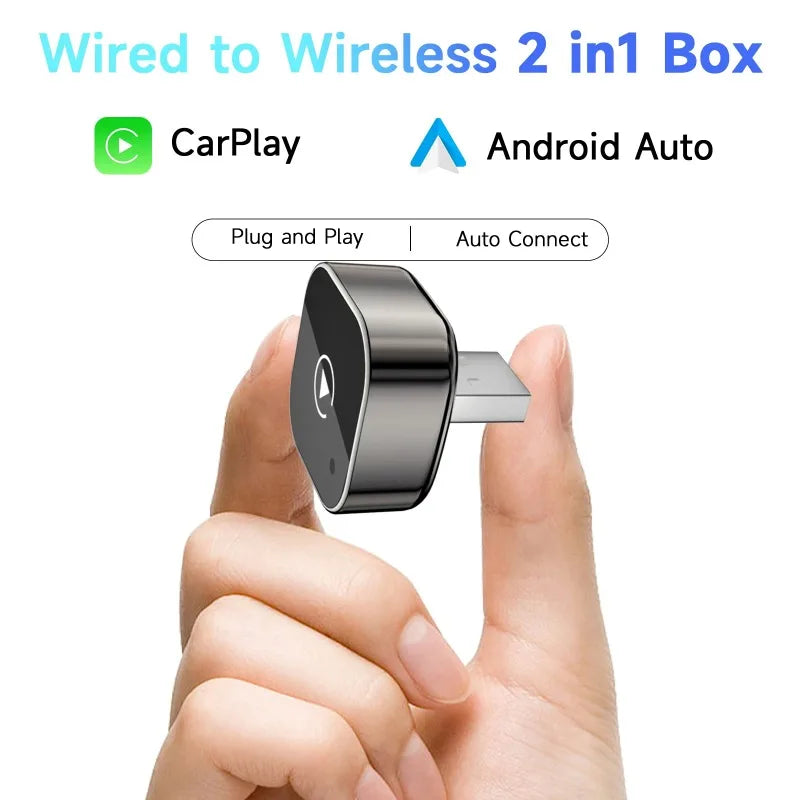 New Super Mini Carplay Ai Box Wired To Wireless Carplay&Android Auto 2in1 Box 5ghz For 99% Original Wired Carplay/Auto Car