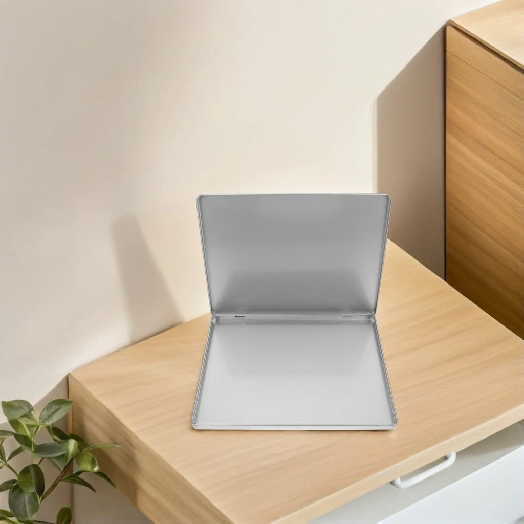 Box: A4 Large Capacity Iron Storage Organizer Portable Document Paperwork Organiser Photo Receipt Holder Lid