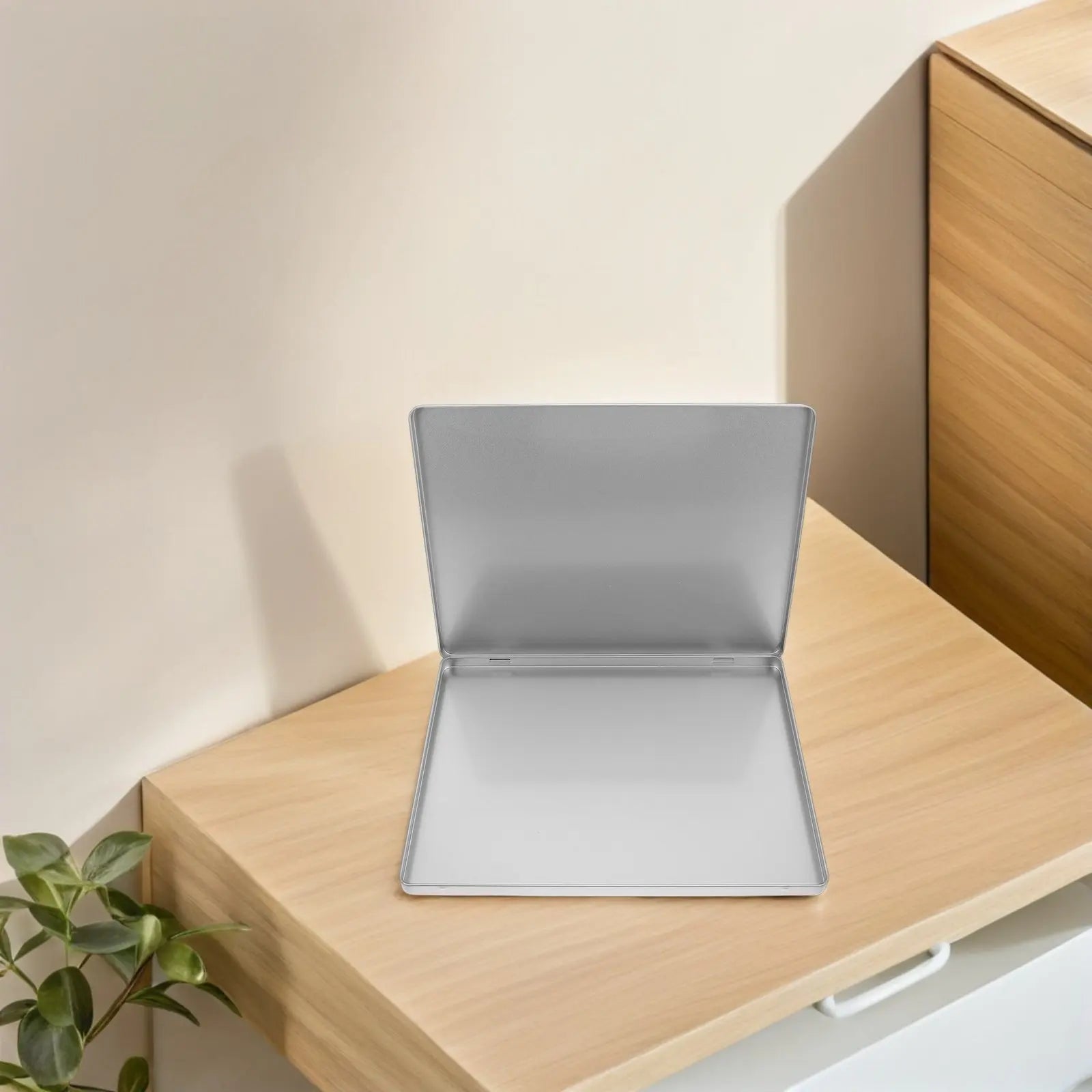 Box: A4 Large Capacity Iron Storage Organizer Portable Document Paperwork Organiser Photo Receipt Holder Lid