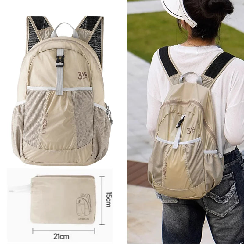 Ultralight Foldable Backpack,Waterproof Hiking Daypack for Trekking Travel,Compact Durable Small Bag with Adjustable Straps
