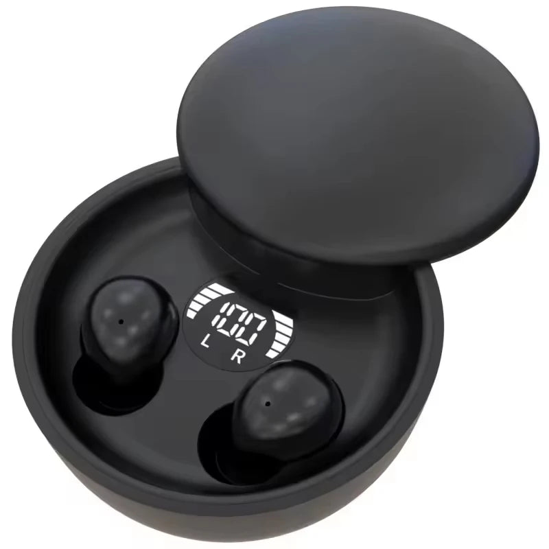 SK26-Mini Invisible Headphones Wireless Bluetooth 5.4 Headphones Bass Sleeping Headphones with Microphone Noise Cancellation HD