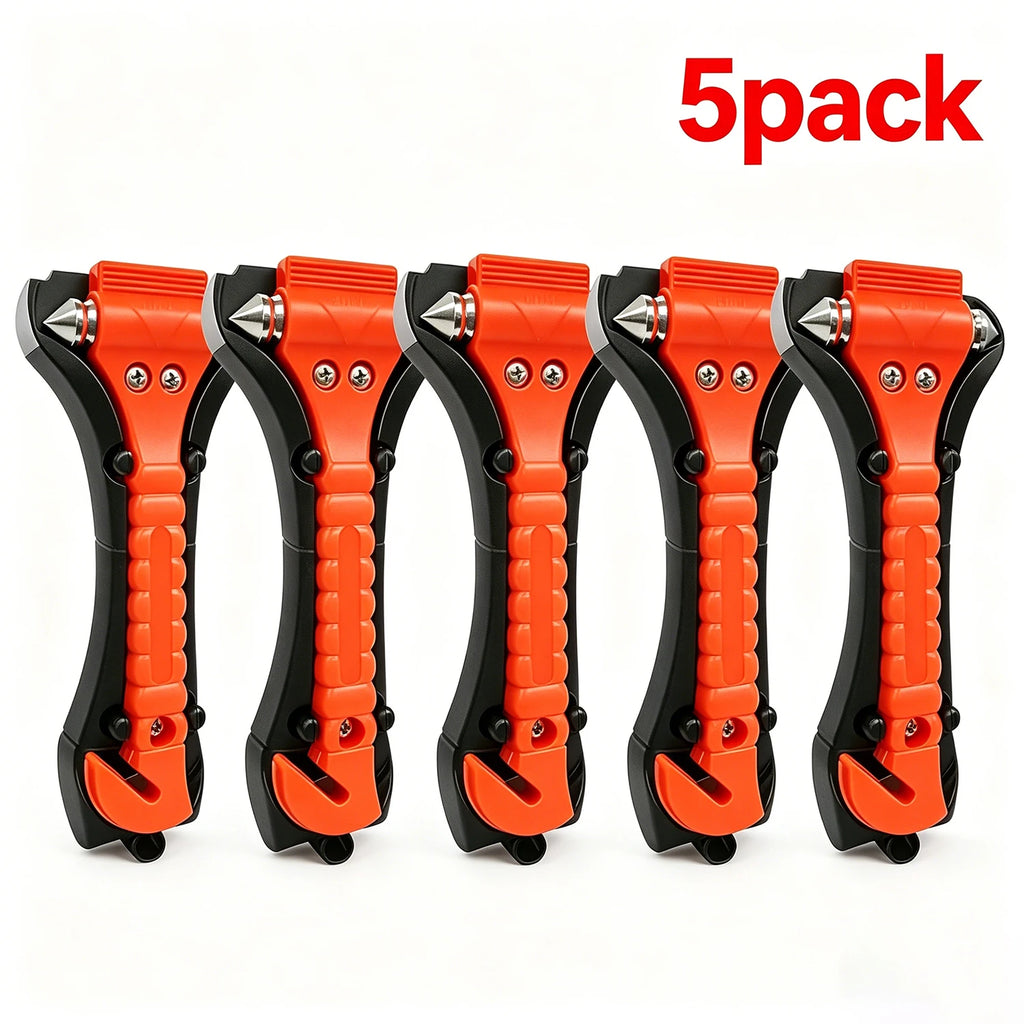 1/8PCS Emergency Escape Hammer, Car Safety Tool with Seat Belt Cutter & Window Breaker, Red Survival Tool for Camping Driving