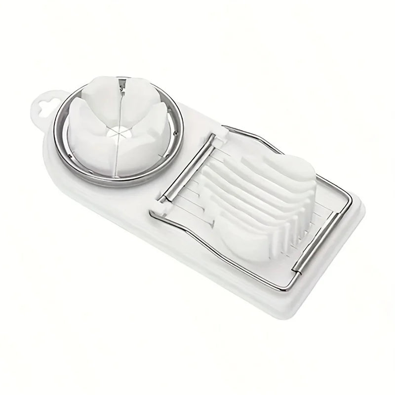 Multifunctional PP Base Egg Cutter 2-in-1 Stainless Steel Wire Pull Egg Cutter for Hanging High-quality Kitchen Accessory Tools