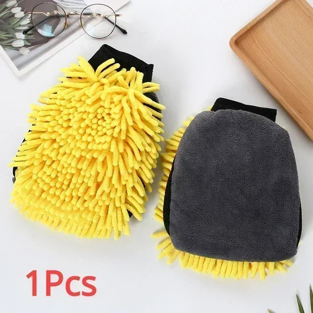 1/5PCS Car Wash Glove Coral Mitt Soft Anti-scratch for Car Wash Multifunction Thick Cleaning Glove Car Wax Detailing Brush