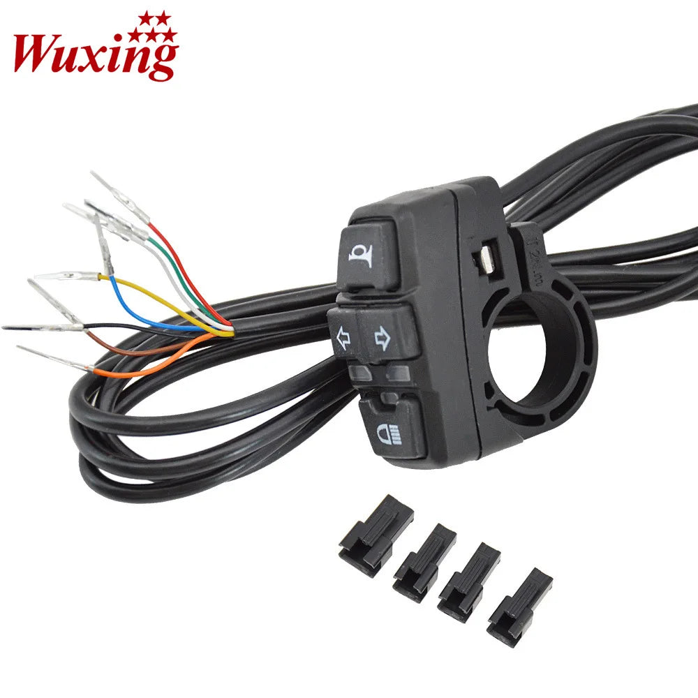Wuxing KG-336-B 12V-52V Electric Bike Scooter Light Three-in-one Switch Frontlight+Horn+Turning Light Switch Diy Parts