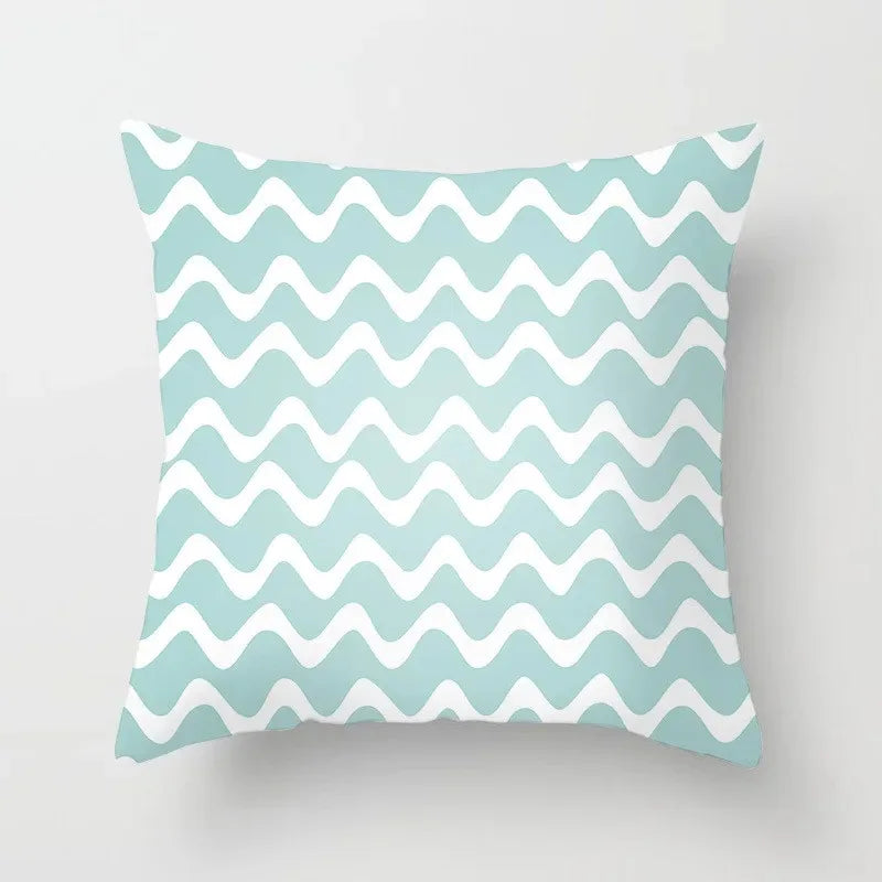 Mint green series Double-sided Printed pillow cover Short plush Suitable living rooms bedrooms sofas throw cushion cover