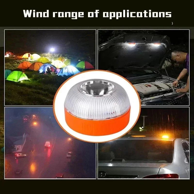 V16 USB Rechargeable Car Emergency Beacon Light – Magnetic Induction Strobe Warning Light for Safety Signal Flashing