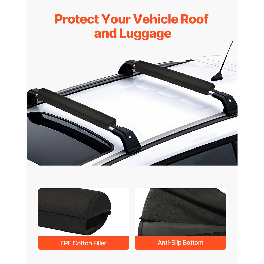 SucceBuy Soft Roof Rack Pads, 28" Universal Car Roof Rack Pads for Various Crossbars Luggage Kayak Carrier SUP Canoe Snowboard