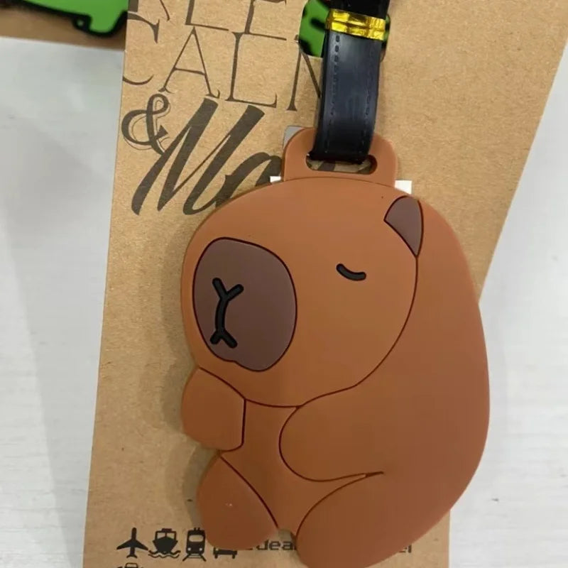 Travel Accessories Luggage Tag Cartoon Capybara PVC Suitcase ID Addres Holder Baggage Boarding Tags Portable Label