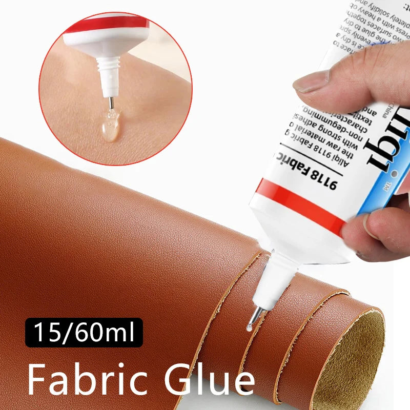 15/60ml Fabric Glue Multi Sewing Glue Liquid Transparent Fabric Repair Seam Adhesive Waterproof Glue for Clothing Textiles