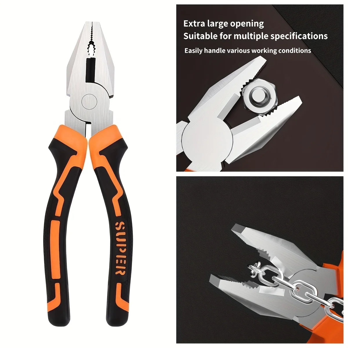 6-Inch Industrial Grade Steel Needle-Nose Pliers - Precision Wire Cutting & Gripping Tool for Electrical Work, Household Use