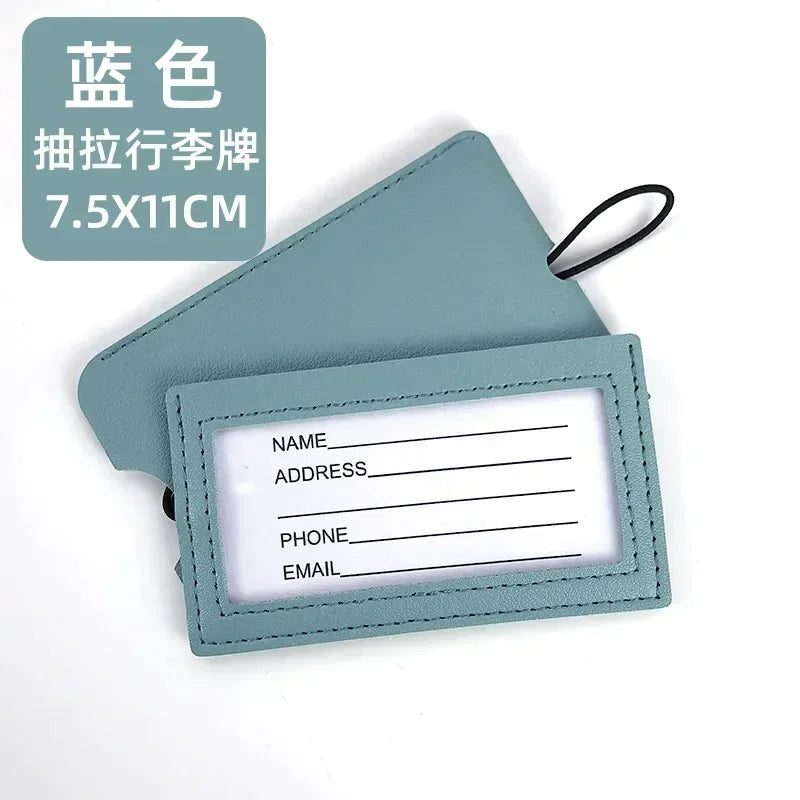 Fashion Pu Leather Multicolor Luggage Tags Women Suitcase Bag Name ID Address Holder Baggage Label Travel Accessories