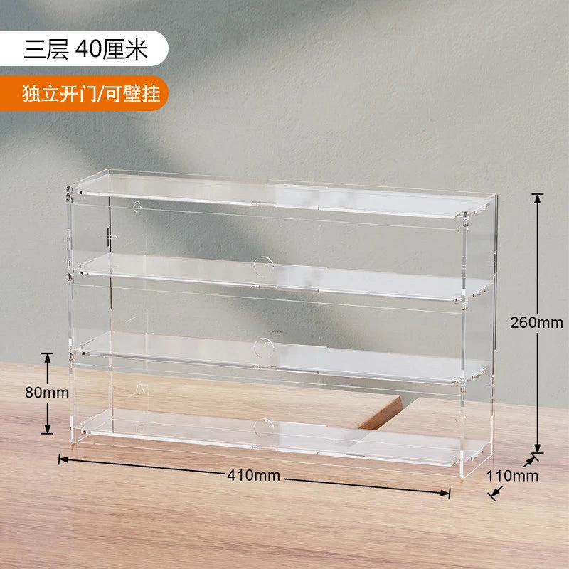 Clear Acrylic Multi-layer Tier Display Case with Door Storage Box for Model Cars Building Blocks Figures Collectibles