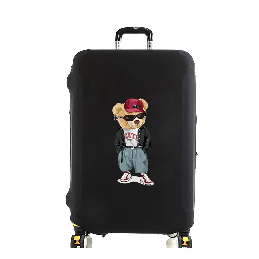 Luggage Cover Suitcase Protector Thicken Elasticity Dust Covered Anti-scratch Protective Case 18-32 Inch Trolley Set Jacket Bear