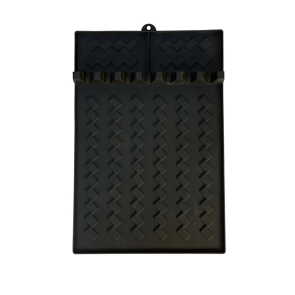 Silicone  Mat for Side Burner Rack Kitchen Utensil Storage Holder Outdoor Grill Countertop Silicone Pad with Drip Tray