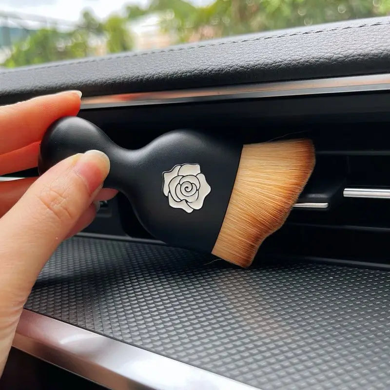 Camellia Flower Car Interior Cleaning Detaling Brush Air Conditioner Outlet Cleaning Brush Crevice Dust Removal Artifact Brush