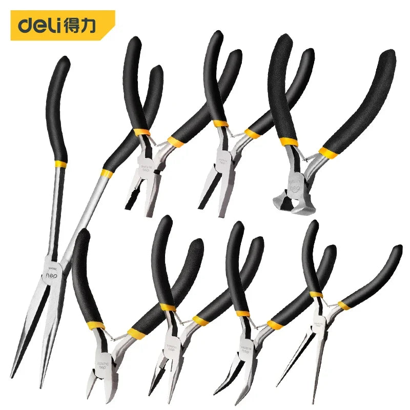 Deli 1 Pcs Mini Pliers Making Pliers Precision Wire Cutters, Needle, Round & Bent Nose for Making, Chain Nose, Craft, Earring