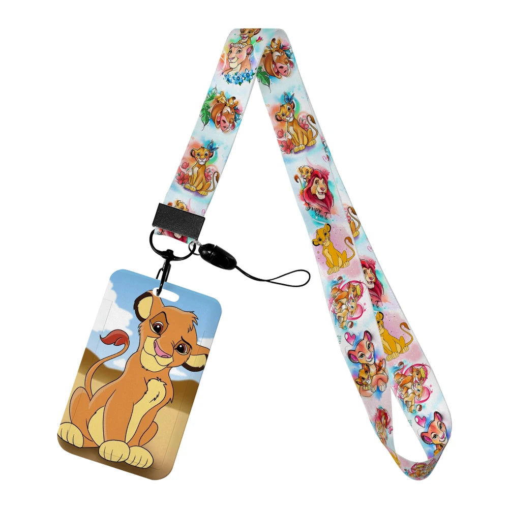 The Lion King Simba Disney Neck Strap Lanyard Movie Boys Card Cover Cartoon Badge Holder ID Card Students Hang Rope Gifts