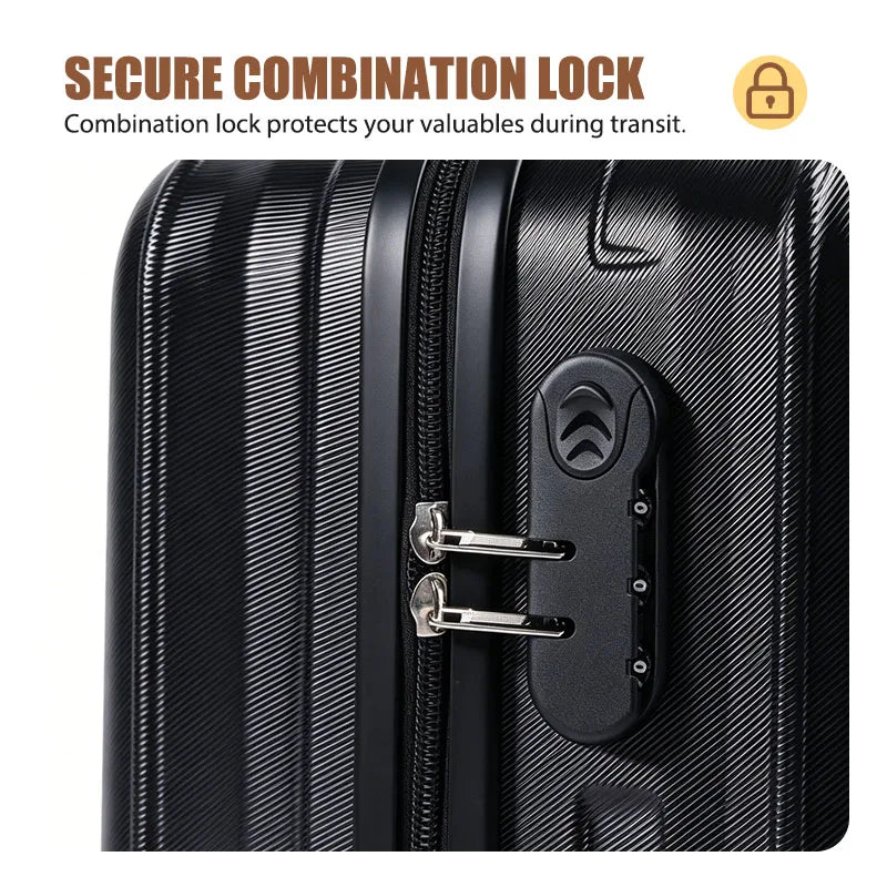 2 Piece Hardside Luggage Set - 20 Inch Carry On Suitcase with TSA Lock, USB Port & Silent Spinner Wheels, Lightweight PC+ABS Travel Luggage for Business Trip
