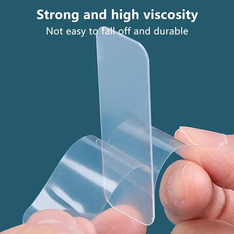 Double-Sided Adhesive Tape Transparent Strong Nail-Free Thickened Nano Tape No Punching Seamless for Home Use