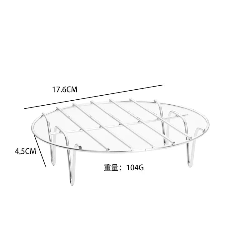 Stainless Steel Double Layer Rack for Air Fryer Rectangular Grill Rack Fish Baking Cake Rack Air Fryer Accessories