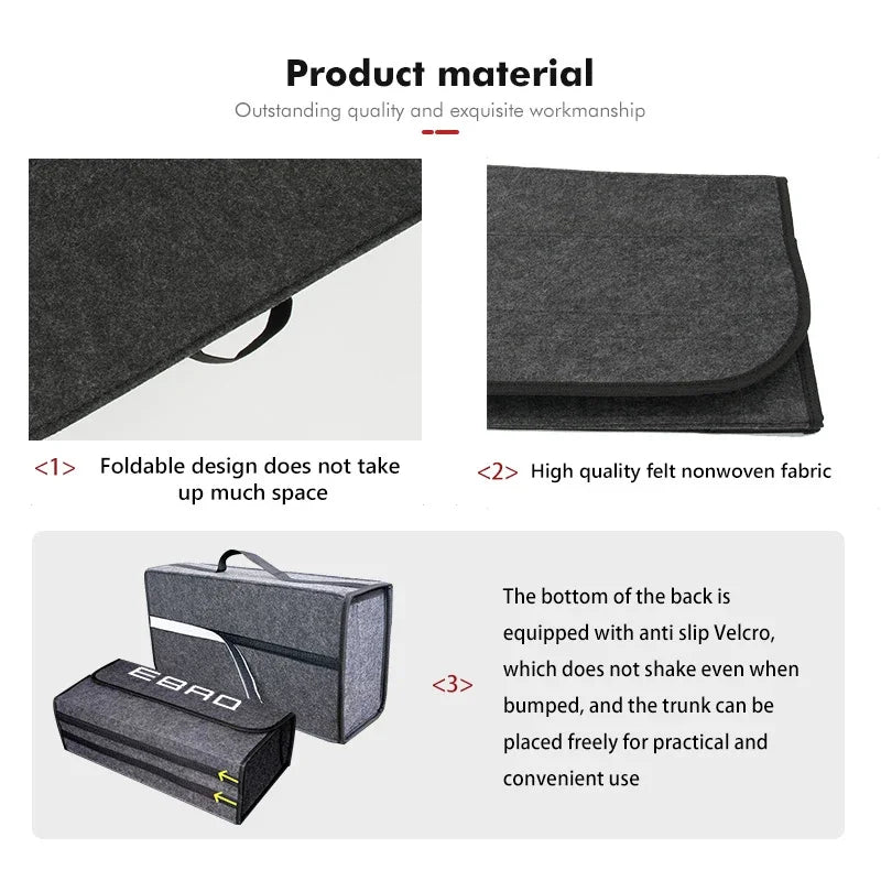 Car Logo Trunk Storage Box, Large Capacity Tool Organizer Bag Car Accessories for Ebro S700 S800 S900 S400