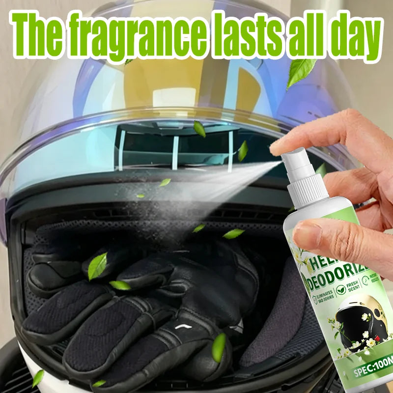 KJM 100ML Fast-Acting Motorcycle Helmet Deodorizing Spray - Inner Liner Sweat & Odor Removal Cleaner for Riding Gear