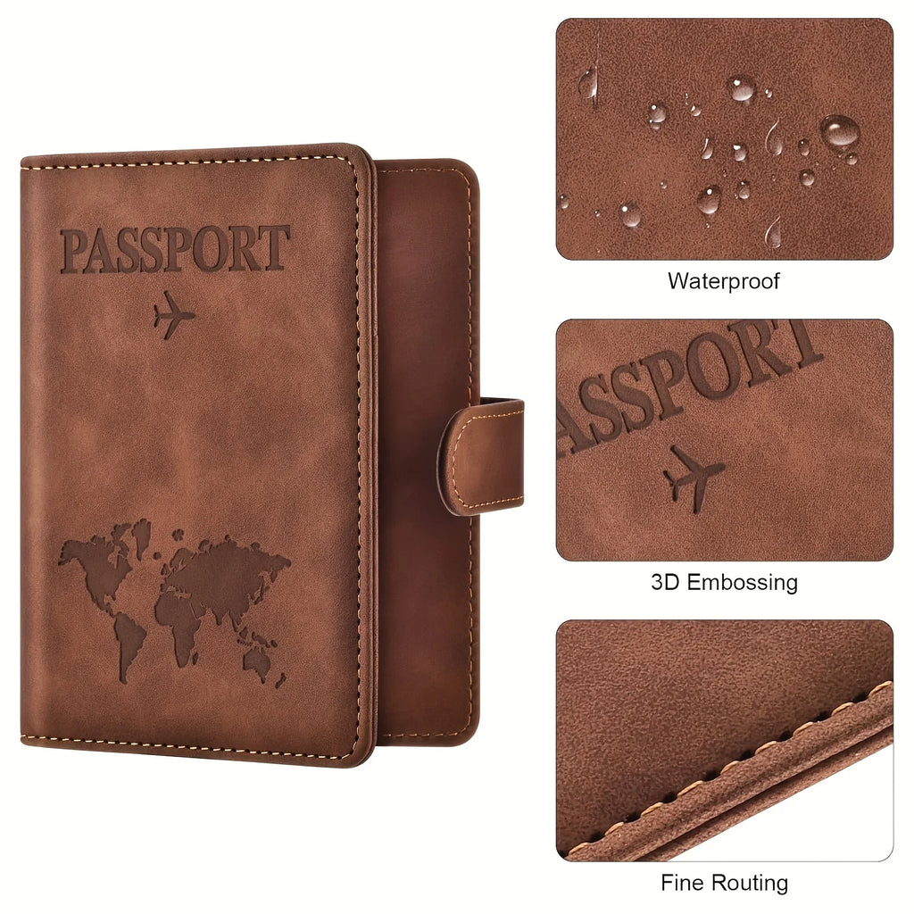 Passport Holder, Passport Cover with Credit Card Slot and Boarding Pass Slot Combo, Passport Wallet Case Book Travel Must Have,