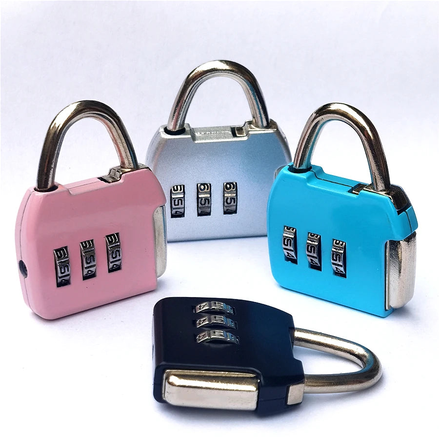3 Digits Lock Multifunctional Smart Airplane Lock Zinc Alloy Suitcase Luggage Bag Password Key Anti-theft Lock with Long Chains