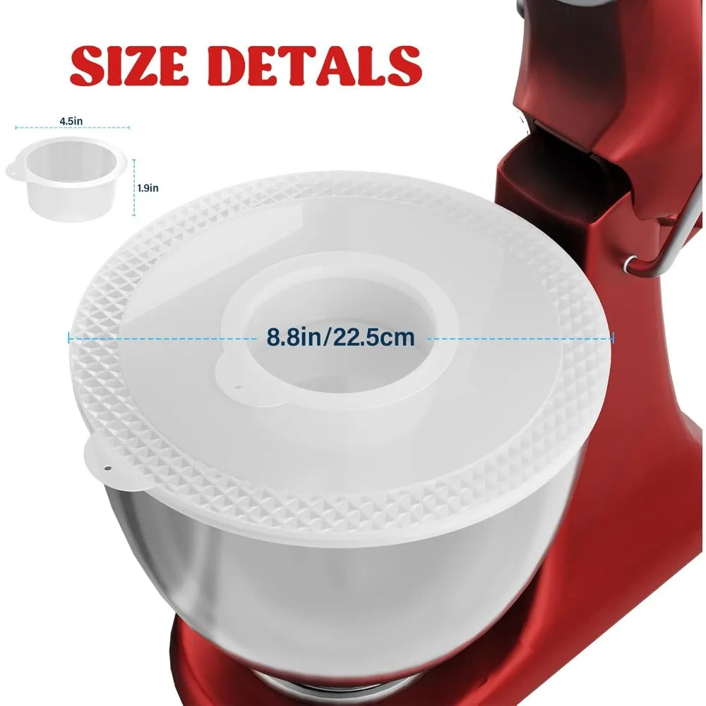2PC Mixer Bowl Cove Plastic Prevent Spilling Ingredients Secure Mixer Bowl Lid for KitchenAid 4.5-5 Qt Tilt-Head Stand Mixers