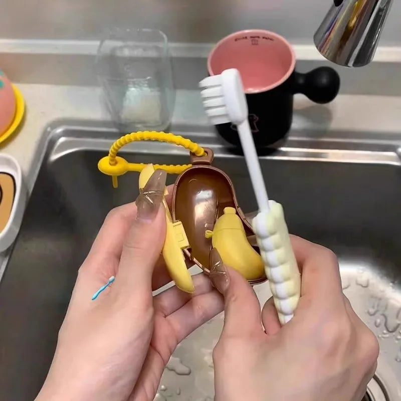 Banana toothbrush Head Protective Cover, Toothpaste Box, Portable Toothbrush and Toothpaste Storage Box, Dust Cover