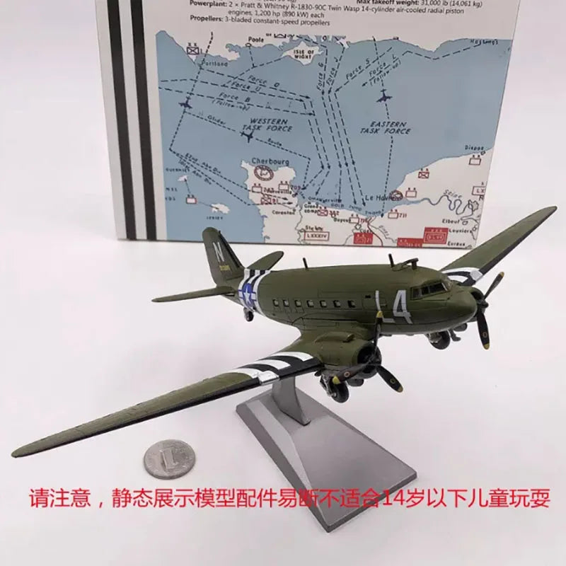 Diecast 1/100 Scale C47 C-47 J8 CU L4  U5 Transport Aircraft Airfreighter Conveyor Plane Military Airplane Model