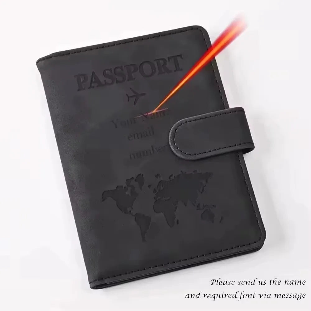 Custom Customized Passport Cover with Name  for Couple ID Bank Card PU Leather Passport Case Travel Accessories