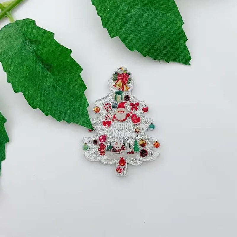 10pcs Christmas Series Acrylic Accessories - Santa Claus, Heart, Creative Bear, and More Decorative Add-ons