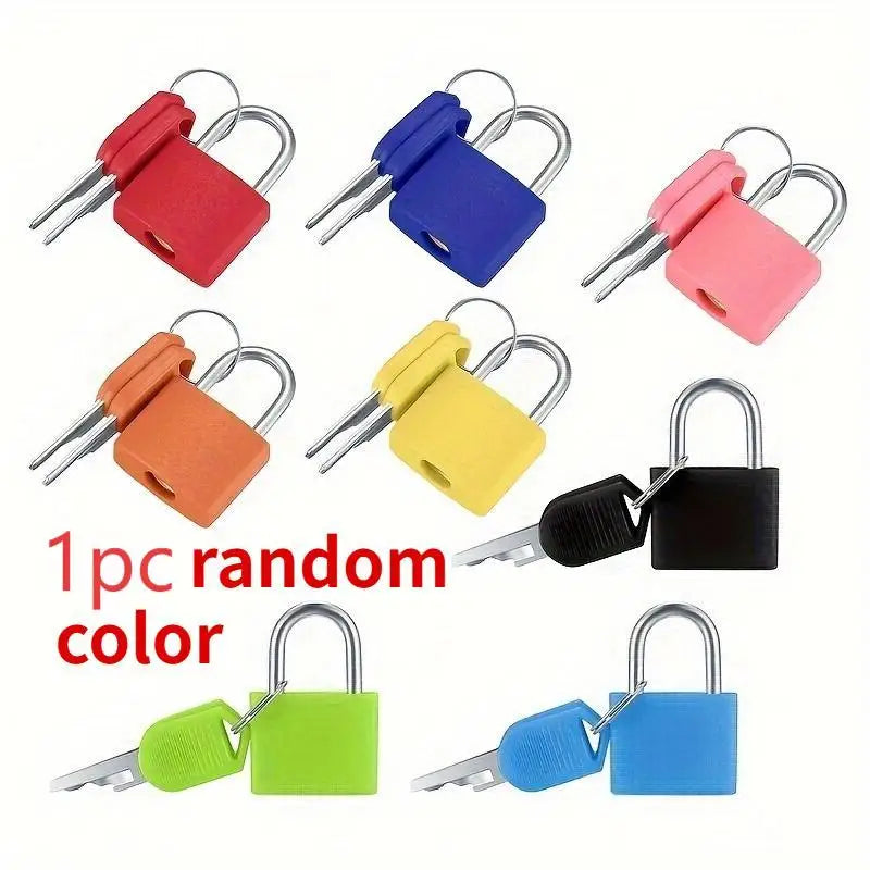 1pc/1 set luggage lock with key, mini padlock with key, colorful backpack luggage lock, travel suitcase, etc