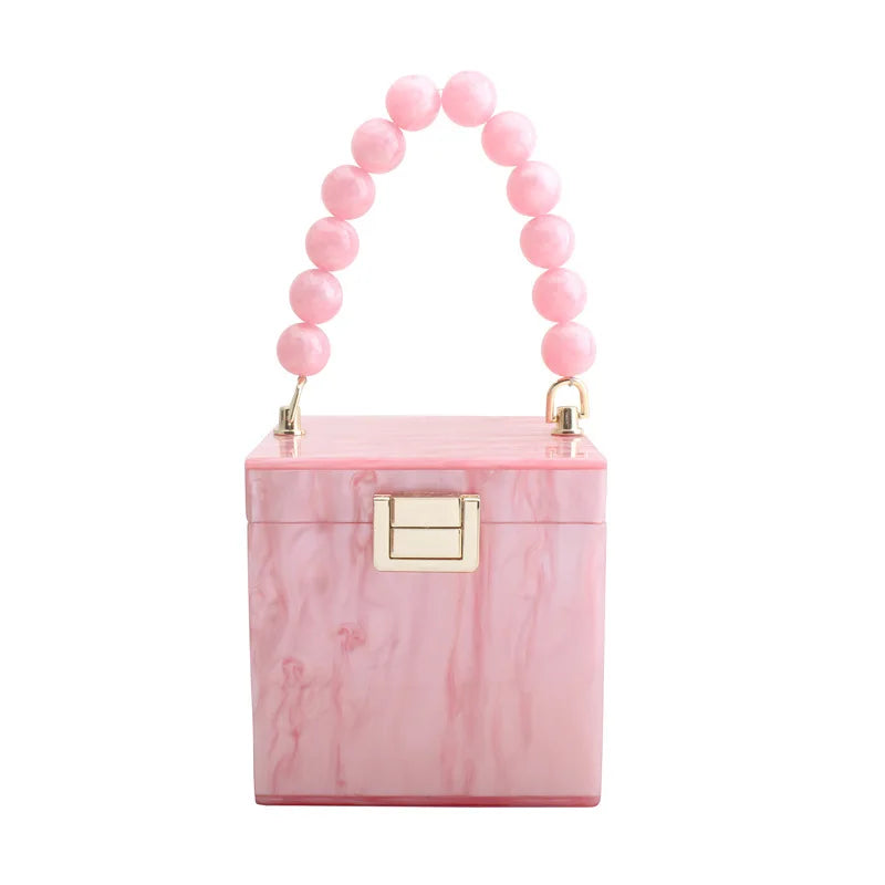 2025 summer new fashion personalized acrylic handbag small square bag dinner bag women's bag
