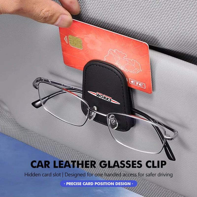 Magnetic Car Glasses Holder Sunshade Platep Card Ticket Clip For MINI Cooper Works R56 F56 R53 R60 Clubman JCW Countryman