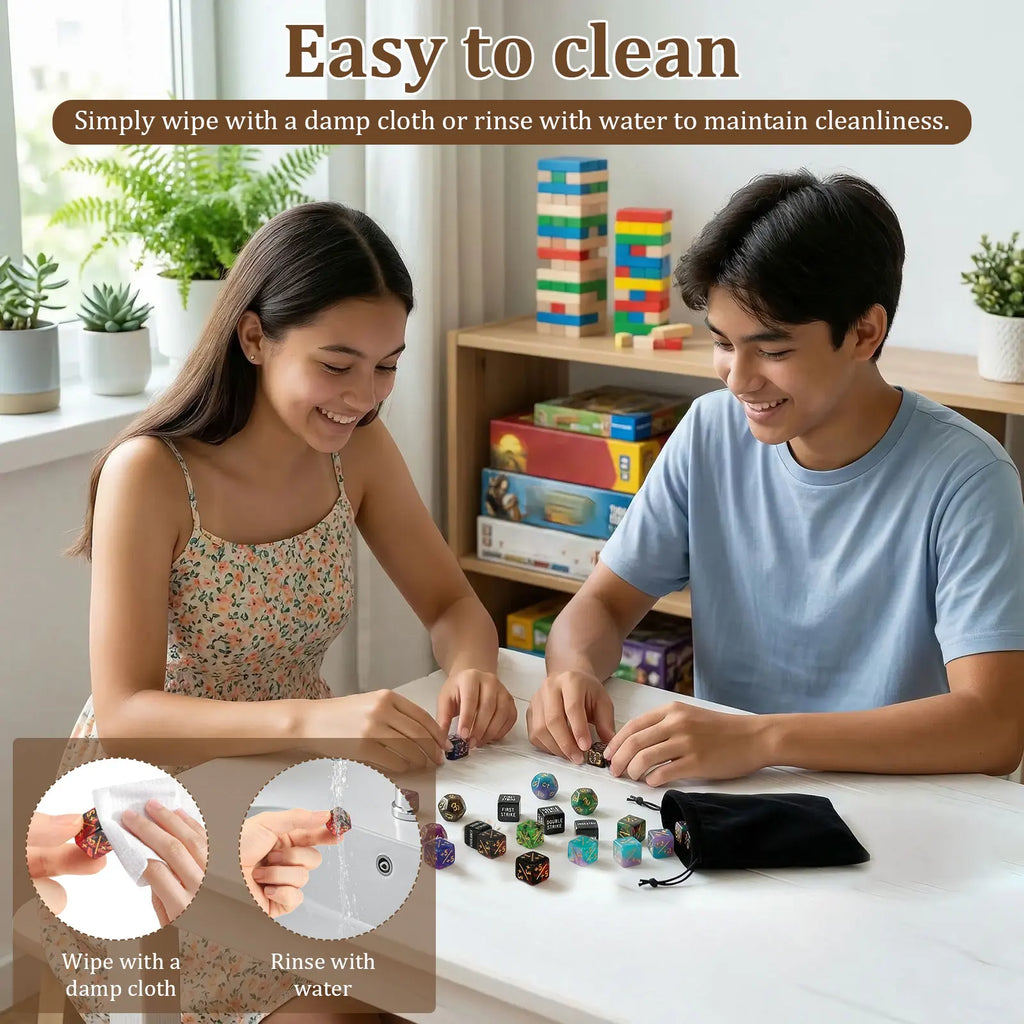 99/53Pcs Counter Dice Set Acrylic Plus and Minus Dice Set Keyword Counter Decora Portable Card Games Prop for Home Family Party