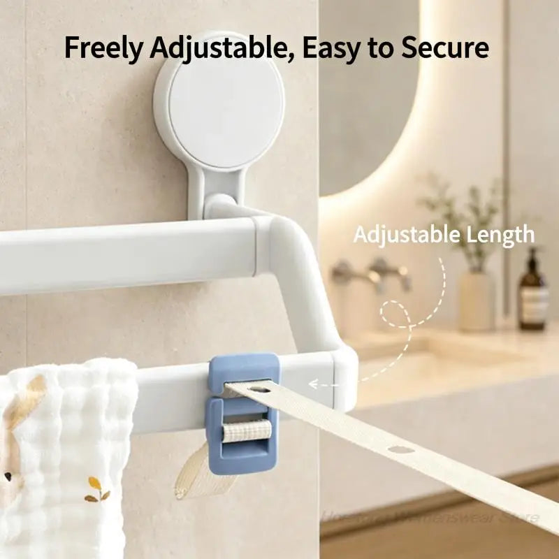 Portable Adjustable Travel Clothesline Nylon Laundry Drying Rope Windproof No Drill with 34 Hanging Holes for Outdoor Indoor