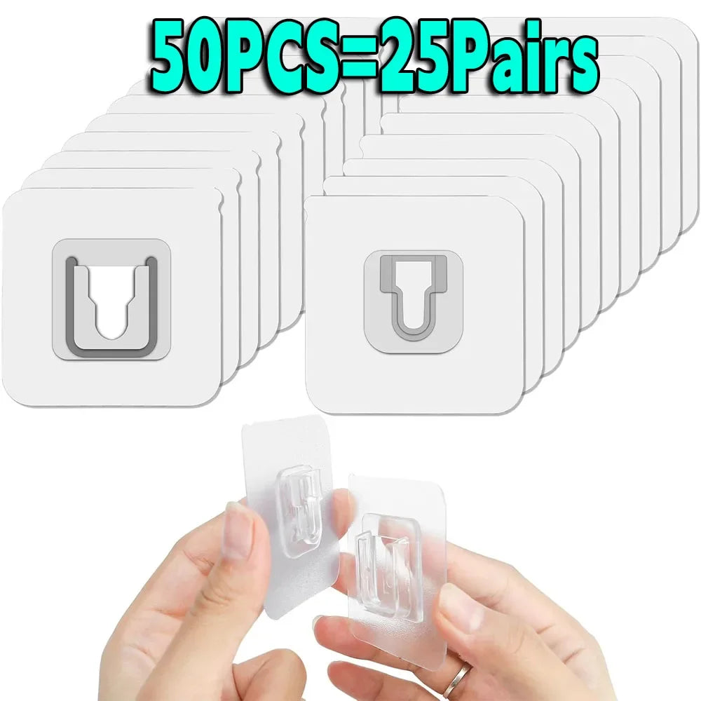 Double Sided Adhesive Hooks Wall Hooks for Hanging,Self Adhesive Hooks for Bathroom Kitchen Office Hanging