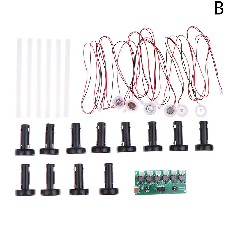 1Set Humidifier Module DIY Kit Nebulizing Control Board Ultrasonic Nebulizer Mist Driver Circuit Board Type-C Interface 6 Nozzle