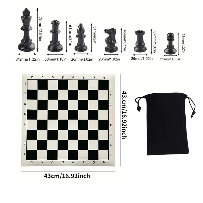 32pcs Wooden Chess Pieces Complete Chessmen wood Chess Set Chess Piece Accessories