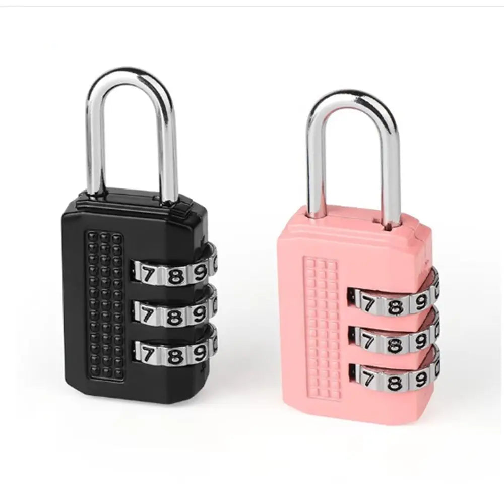 Simple Mini Number Lock 3 Digit Solid Color Password Lock Durable Anti-theft Alloy Padlock Drawer