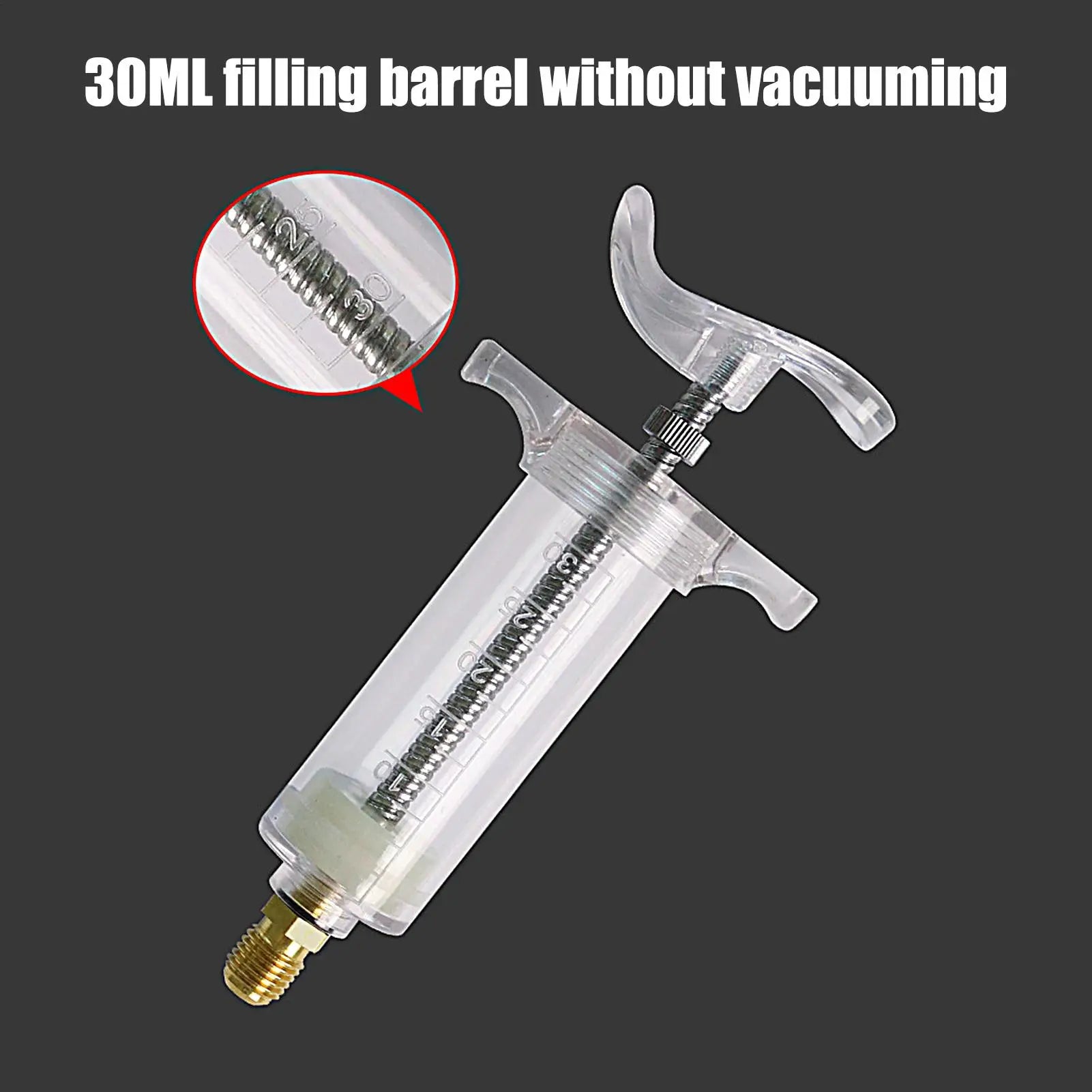 Car A/C Oil&Dye Injector 1Oz with R134A Low Side Quick Coupler Adapter 1/4 Air Conditioning Oiler Injection Syringe Repair Tools