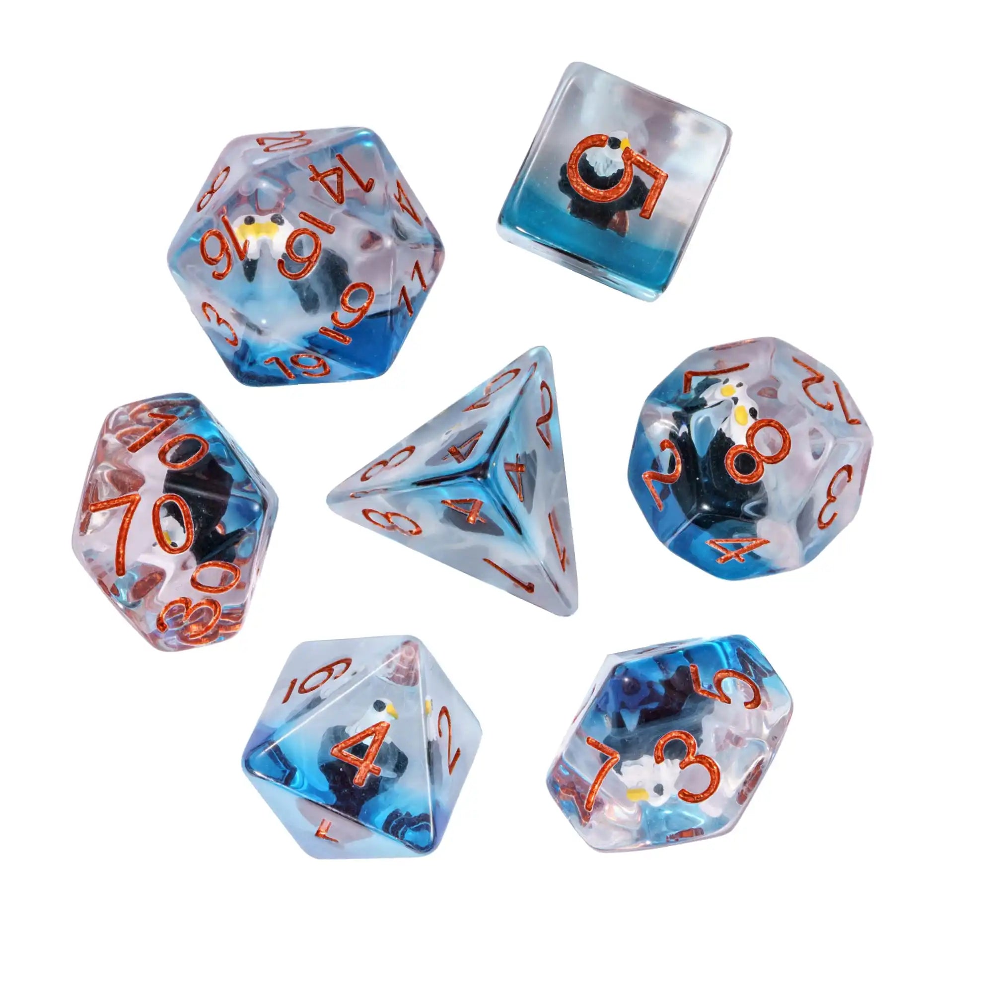 Cusdie Cute Animals DnD Dice Resin D4 D6 D8 D10 D% D12 D20 Polyhedral Dice Set for D&D Pathfinder Role Playing Table Board Games