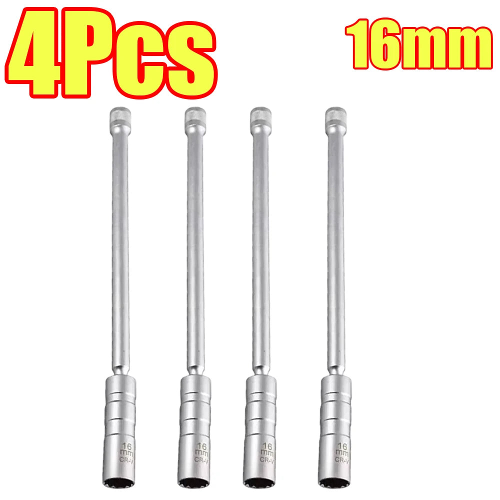 1-4Pcs Spark Plug Socket Key Magnetic 14mm 16mm Swivel Thin Wall Spark Plug Socke 12 Point Wall Ignition Plug Removal Tool