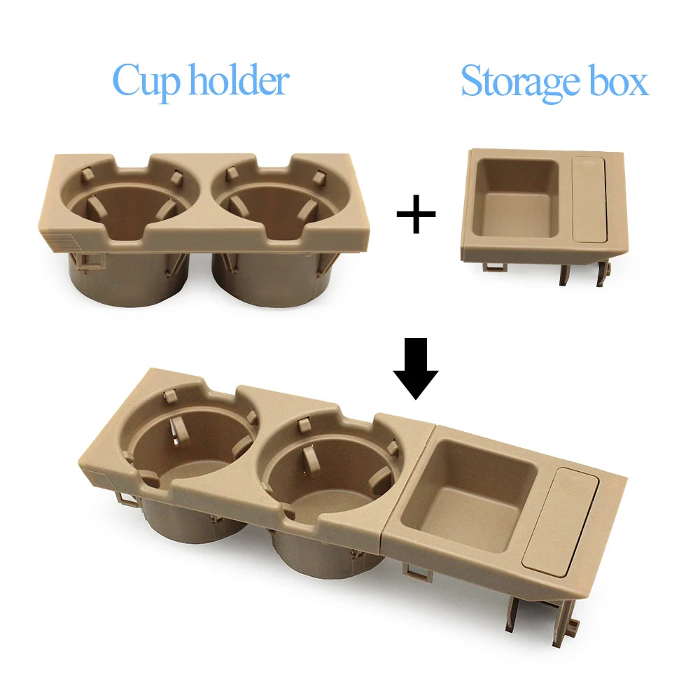 Car Front Center Console Drink Water Cup Holder Storage Tray Box For BMW 3 Series E46 1998-2006 323i 318i 320i 51168217953